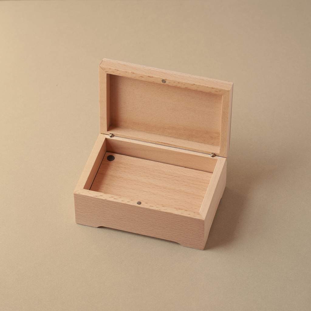 Caja musical de madera de haya